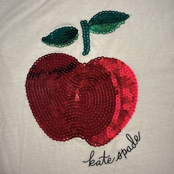 Kate Spade sequin Apple tee size small - Picture 7 of 10